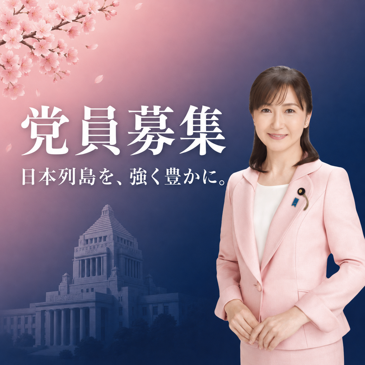 党員募集 日本列島を、強く豊かに。